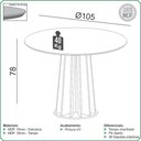 Ver imagem 5 de Mesa de Jantar Redonda Pés Ripado Orgânico 105cm Ceci D03 Off White Freijó - Lyam Decor