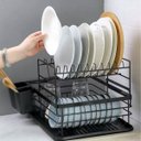 Ver imagem 2 de Escorredor de Louça Prato Copo Tigela Talheres Utensilios Pia Mesa Bancada Cozinha Limpeza Organizaç
