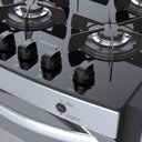 Ver imagem 3 de FOGAO A GAS DE EMBUTIR 4 BOCAS VENAX GAUDI PRISMA VITREO EL INOX GAS GLP