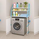 Ver imagem 2 de Organizador Lavanderia Azul 3 Prateleiras Rack Portatil Banheiro Resistente