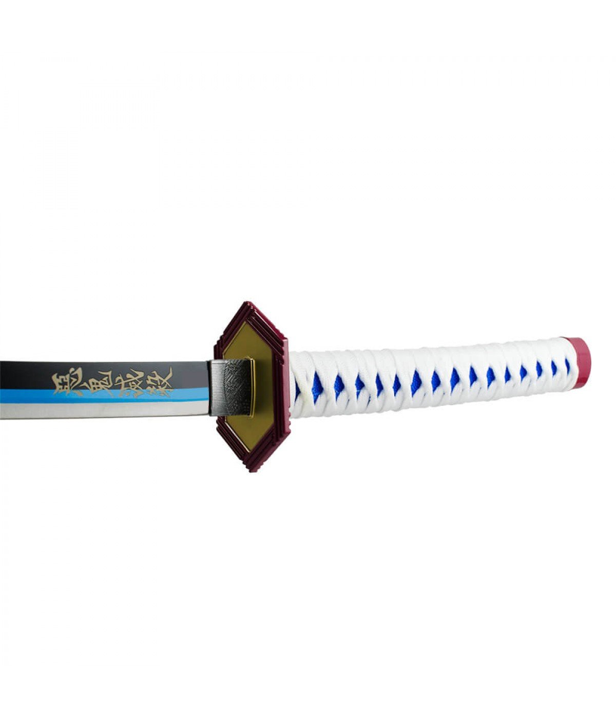 Espada Decorativa Lâmina Azul Guarda Hexagonal Japonesa Katana 100cm - 3