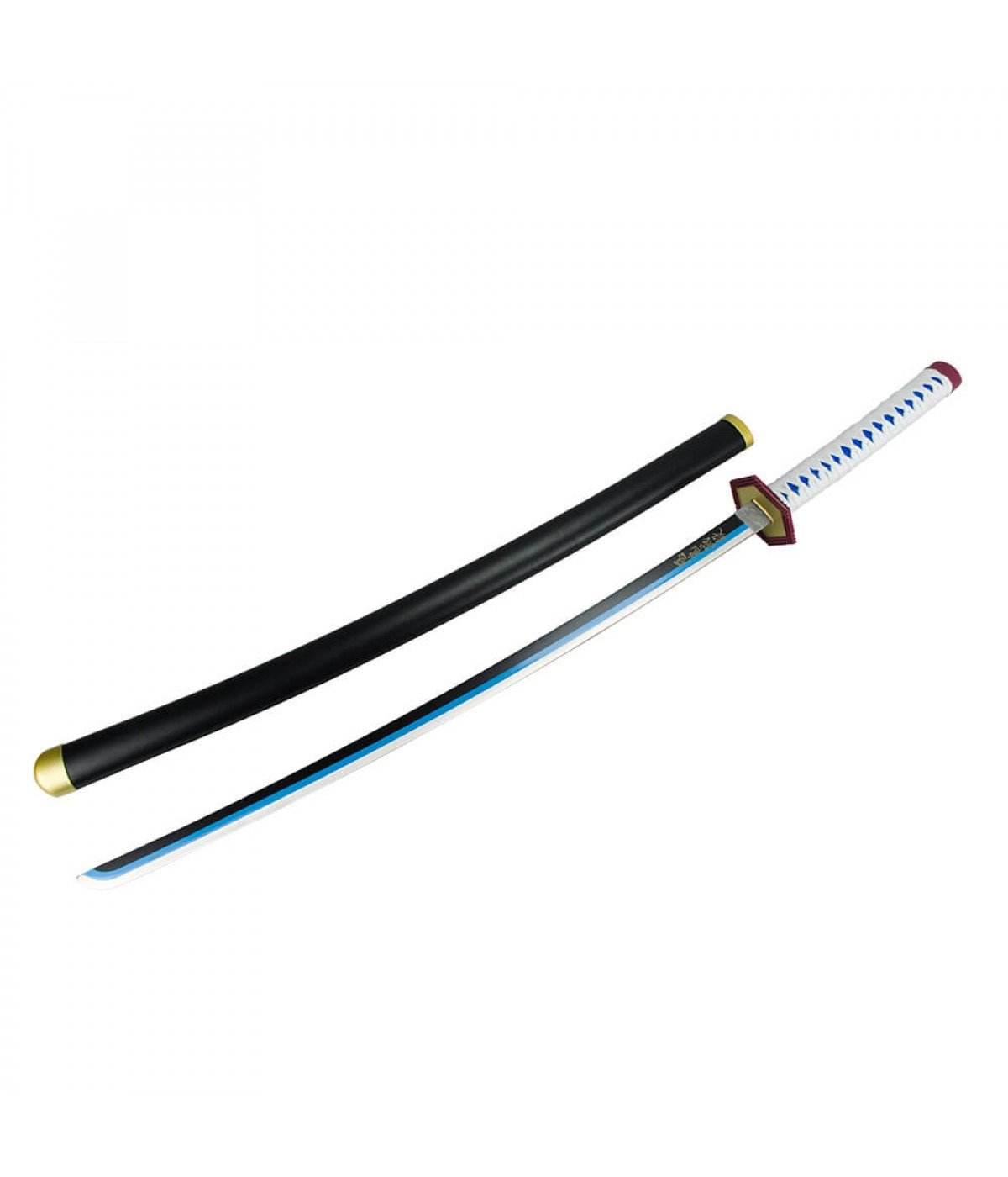 Espada Decorativa Lâmina Azul Guarda Hexagonal Japonesa Katana 100cm - 1