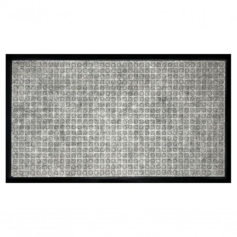 Capacho Fenice Texturas Pastilhas Cinza Grey 70x40cm - Uzoo Tapete Fenice Texturas 70x40cm Pastilhas