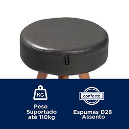 Kit 02 Bancos Baixo Paris Preto - 4