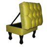 Puff Luis XV Retro Baú Capitone Sala Estar Salão Beleza - Suede Amarelo - 1