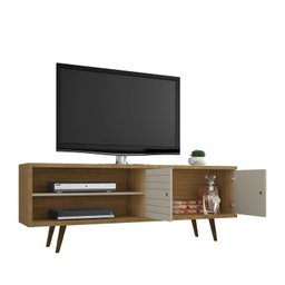 Rack para TV até 60 Polegadas 2 Portas Pés em Madeira Maciça Retrô Ônix Decor Móveis Bechara - 6 Rack para TV até 60 Polegadas 2 Portas Pés em Madeira Maciça Retrô Ônix Decor Móveis Bechara - 6