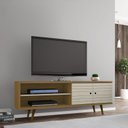 Ver imagem 1 de Rack para TV até 60 Polegadas 2 Portas Pés em Madeira Maciça Retrô Ônix Decor Móveis Bechara