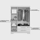 Ver imagem 2 de Guarda-Roupa Roupeiro Notavel 3 Portas 2 Gavetas Nt 5000 Freijó/Trend Off-White