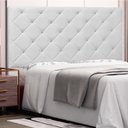 Ver imagem 2 de Cabeceira Tania Para Cama Box King 195 cm Corino Branco - D’Rossi