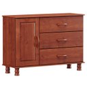 Ver imagem 2 de Cômoda 1 Porta 03 Gavetas Madeira Maciça 1162T Bronze Imbuia Fnt Milani Store