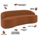 Ver imagem 4 de Sofá 3 Lugares Curvo Sala de Estar Living Lótus D02 Veludo Telha 180 Cm D-262 - Lyam Decor