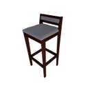 Ver imagem 6 de Banqueta Baixa 70cm para Bancada Assento Estofado em Linho Cecilia:imbuia com Linho Chumbo