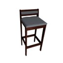 Ver imagem 2 de Banqueta Baixa 70cm para Bancada Assento Estofado em Linho Cecilia:imbuia com Linho Chumbo
