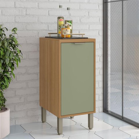 Balcão de Cozinha Colors 40 cm 1 Porta com Tampo Freijó Alecrim - Kits Paraná