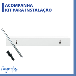 Kit 2 Prateleira Branca 70X20 + Suporte Flutuante Mdf  Organizadora Decoração Cozinha Banheiro Sala - 4