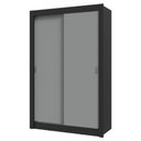 Ver imagem 2 de Guarda-roupa Solteiro 2 Portas de Correr 4 Gavetas Preto/cinza Vivare Plus Madesa Preto/cinza
