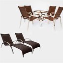 Ver imagem 1 de Jogo de 4 Cadeiras e Mesa Tramada com 2 Espreguiçadeiras + Brinde Trama Original
