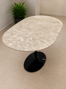 Ver imagem 1 de Mesa de Jantar Oblongo Mármore Travertino - 140x90cm