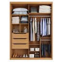 Ver imagem 4 de Guarda Roupa Solteiro Splendido 2 Portas 3 Gavetas Cinamomo Areia Fosco - Zanzini