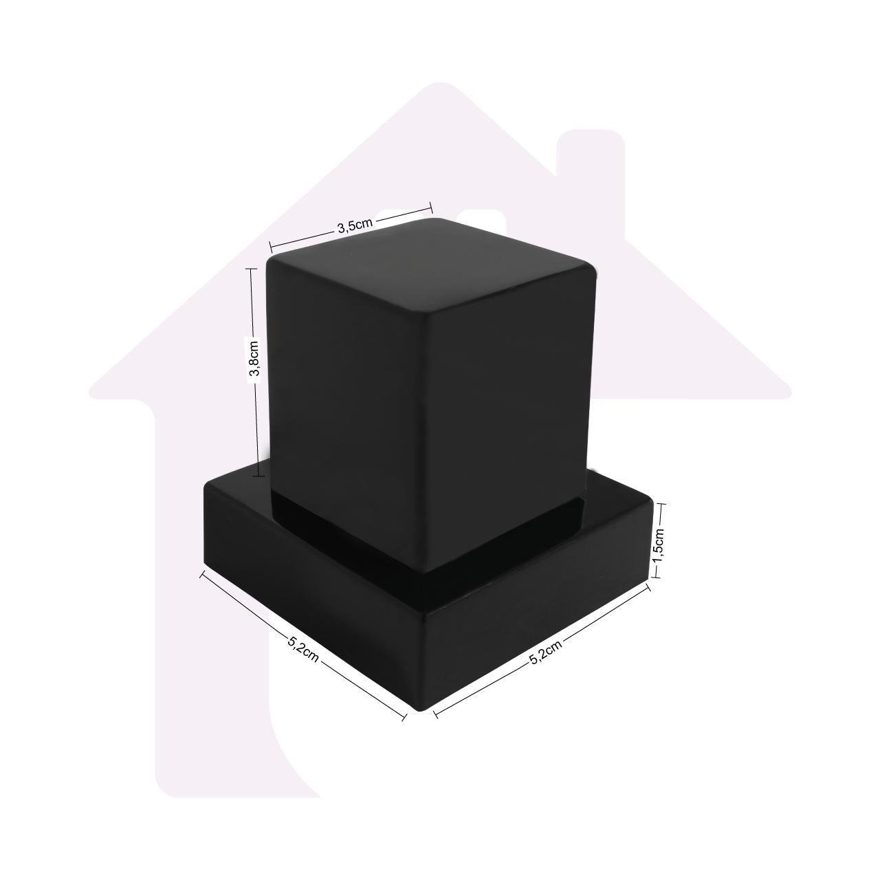 Acabamento Quadrado Preto Pressão Padrão Deca Kit com 4 - 2