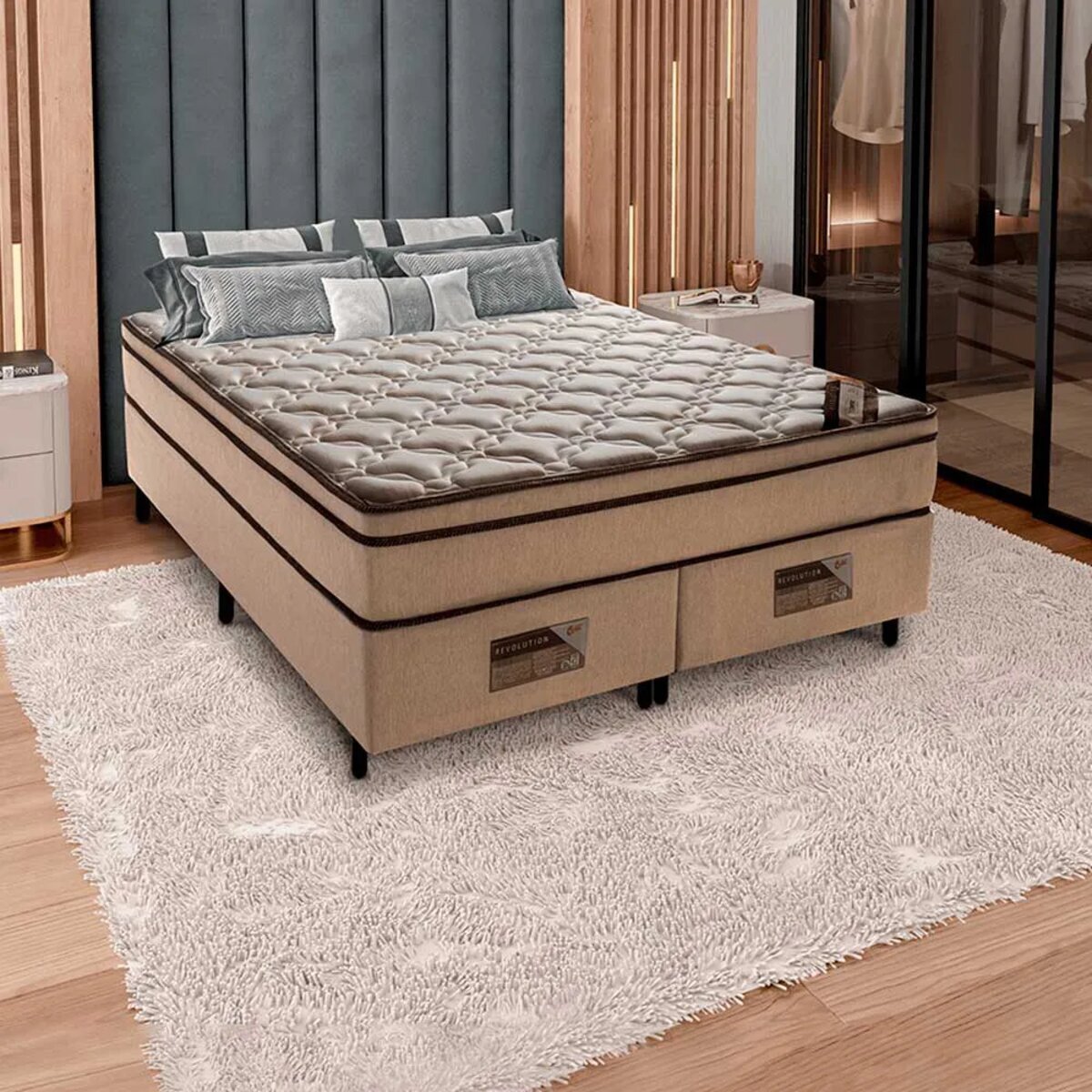 Cama Box Queen Castor Revolution Tecnopedic 158x198x54 + Box Castor - 2