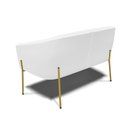 Ver imagem 4 de Sofá Namoradeira e 2 Poltronas Pé de Ferro Dourado Stella Corino D03 - D'Rossi Branco