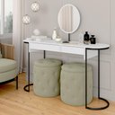 Ver imagem 3 de Penteadeira Aysha 2 Gaveta e Espelho Industrial Bco/preto Fosco - M.a Branco/preto Fosco