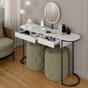 Ver imagem 5 de Penteadeira Aysha 2 Gaveta e Espelho Industrial Bco/preto Fosco - M.a Branco/preto Fosco