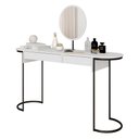 Ver imagem 1 de Penteadeira Aysha 2 Gaveta e Espelho Industrial Bco/preto Fosco - M.a Branco/preto Fosco