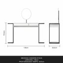 Ver mais imagens de Penteadeira Aysha 2 Gaveta e Espelho Industrial Bco/preto Fosco - M.a Branco/preto Fosco