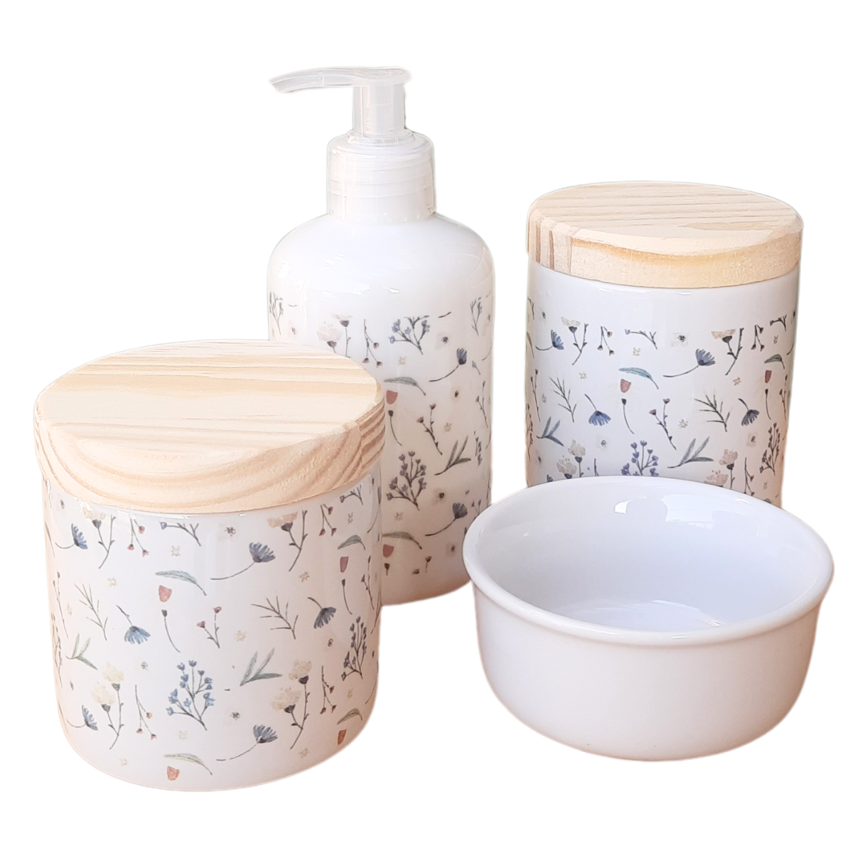 Kit Higiene Bebê Lavabo Arabescos 4 Pçs - Porcelana Tp Pinus - 2