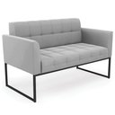 Ver imagem 1 de Sofá Namoradeira Base Industrial Preto Ana Suede Cinza - Ibiza