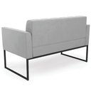 Ver imagem 7 de Sofá Namoradeira Base Industrial Preto Ana Suede Cinza - Ibiza