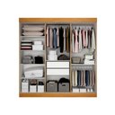 Ver imagem 2 de Guarda-Roupas 6 Portas c/ Portas Ripadas Delta com Espelho Cinamomo/Off White