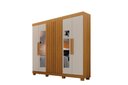 Ver imagem 1 de Guarda-Roupas 6 Portas c/ Portas Ripadas Delta com Espelho Cinamomo/Off White