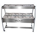 Ver imagem 1 de Buffet Combinado Inox 8 Cubas Quentes e 4 Frias com Rodízios - Spolu - Prata 127V SPL-509CO