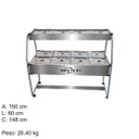 Ver imagem 3 de Buffet Combinado Inox 8 Cubas Quentes e 4 Frias com Rodízios - Spolu - Prata 127V SPL-509CO