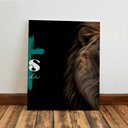 Ver imagem 4 de Kit 3 Quadro Decorativo Leão de Judá Cristão Gospel 28x20cm