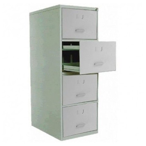 Arquivo de Aço 4 Gavetas P/ Pasta Suspensa C/ Chave Cinza