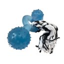 Ver imagem 2 de Brinquedo Mordedor Pet Halteres Cristal Com Corda Médio: Azul