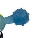 Ver imagem 3 de Brinquedo Mordedor Pet Halteres Cristal Com Corda Médio: Azul