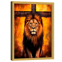 Ver imagem 1 de Quadro Decorativo Leão sobre a Cruz