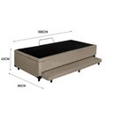 Ver imagem 3 de Cama Box Baú Auxiliar Solteiro Corino Espuma 8cm 45x88x188 Bege