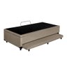 Cama Box Baú Auxiliar Solteiro Corino Espuma 8cm 45x88x188 Bege - 2