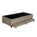 Ver imagem 2 de Cama Box Baú Auxiliar Solteiro Corino Espuma 8cm 45x88x188 Bege