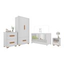 Ver imagem 2 de Quarto de Bebê Completo com Berço 3 em 1 para Colchão 130x60cm Multimóveis Mp4399 Branco Natural