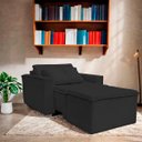 Ver imagem 2 de Poltrona Cama com Puff para Sala Confortavél Moderna Suede