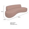 Sofá Curvo 200cm 2 Lugares e 2 Poltrona Orgânico Amsterdã Linho - Doce Sonho Móveis - 2