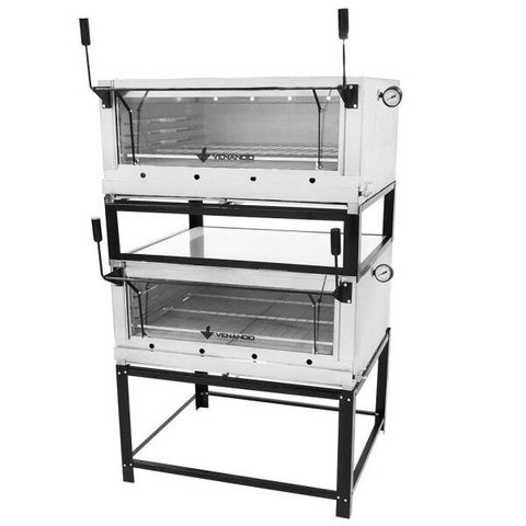 Forno Roma Venâncio 90 cm de Lastro a Gás Duplo Inox com Pedra Refratária FIRIDI90