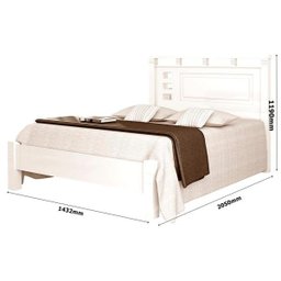 Cama Casal 1,40 Genova Detalhe Espelho Castanho/Off White Vitamov - 4